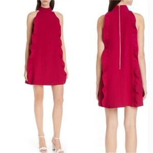 Ted Baker London Torryia Ruffle magenta dress with pockets Sz 4 (M-L), EUC